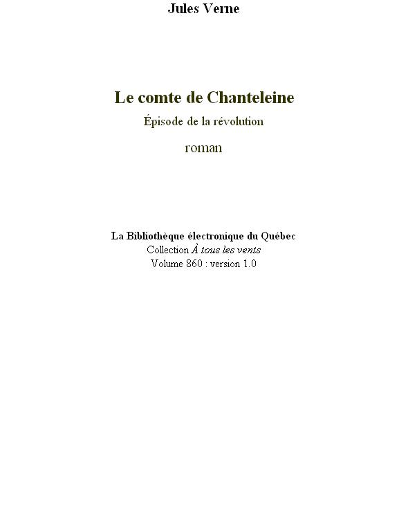 Le comte de Chanteleine