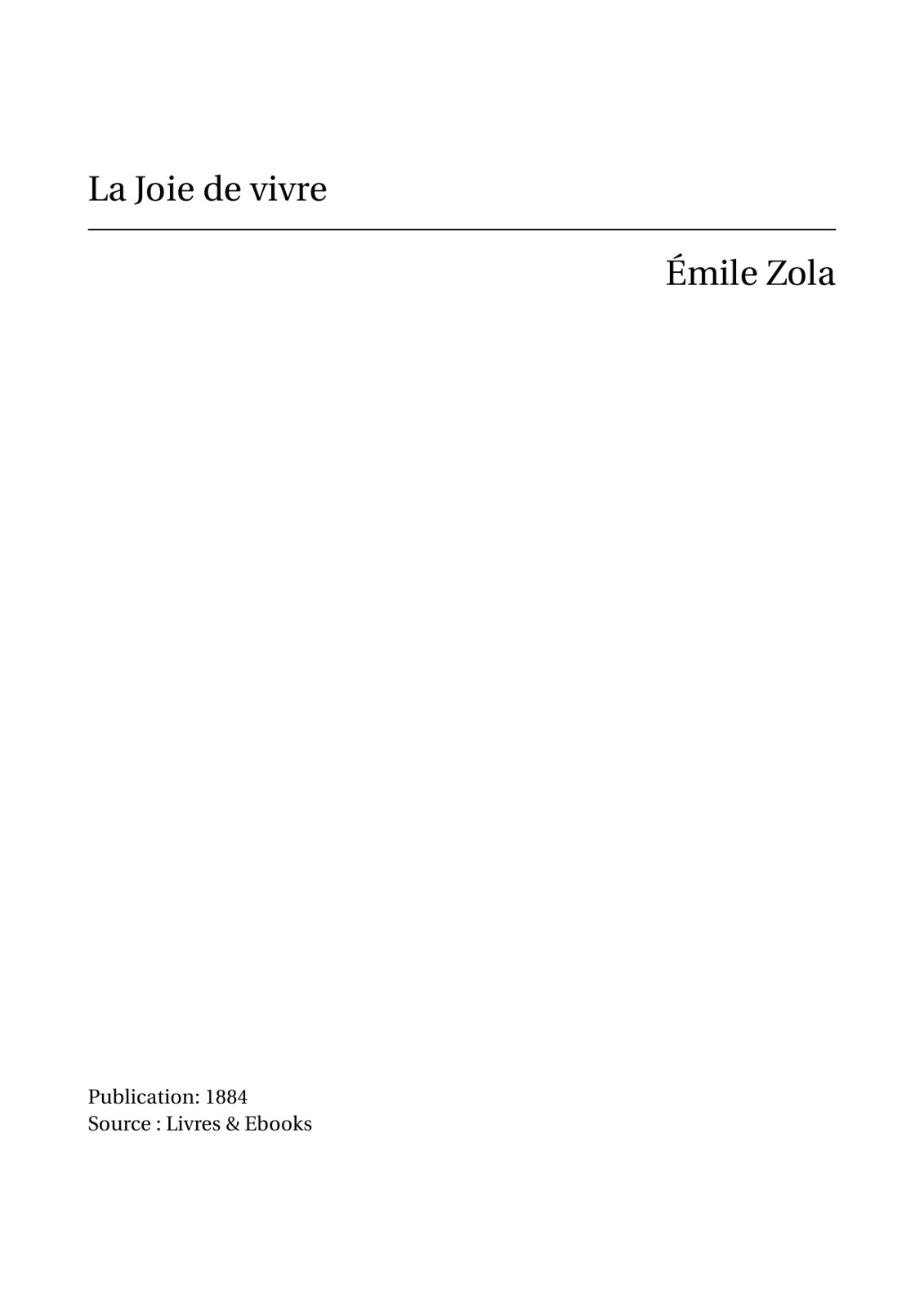 La Joie de vivre