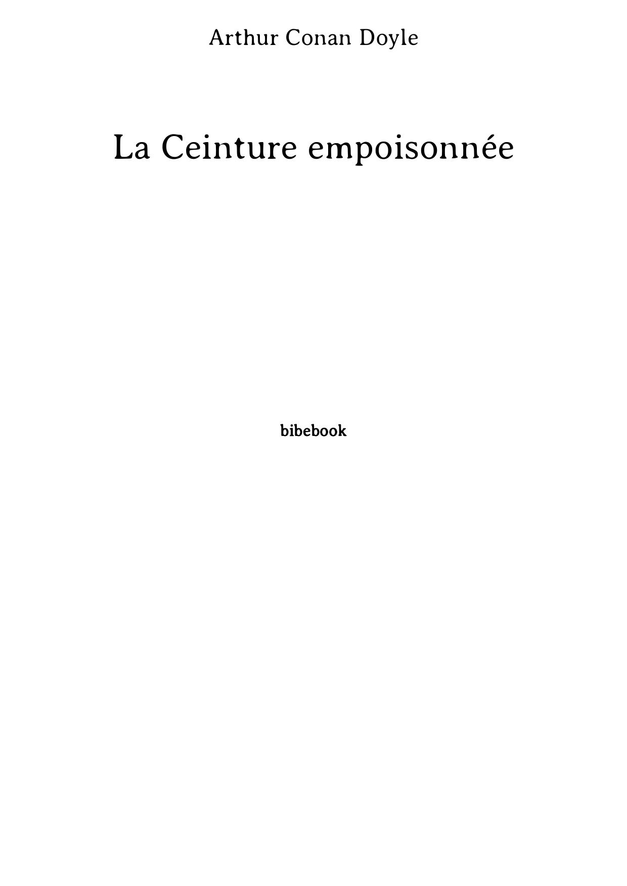 La Ceinture empoisonnée