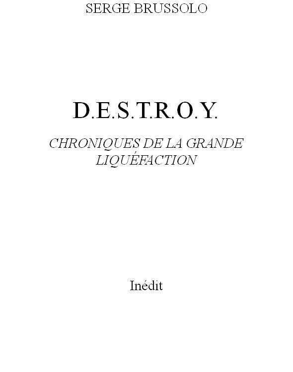 Chroniques de la grande liquéfaction